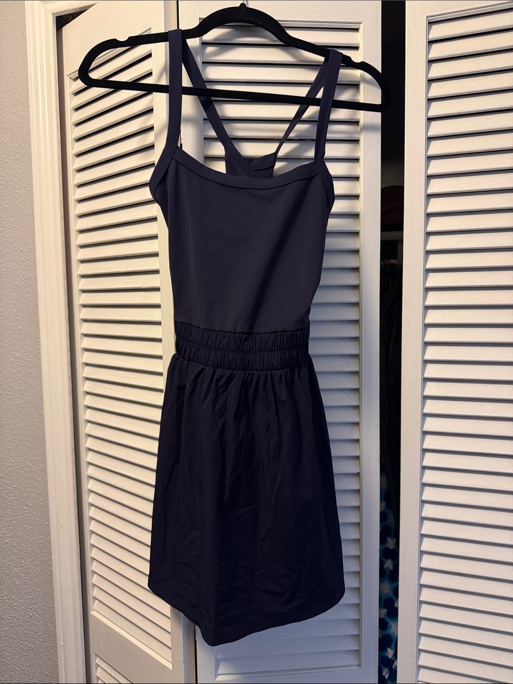 ig IN GOOD STATE Navy romper with outer skirt NWOT